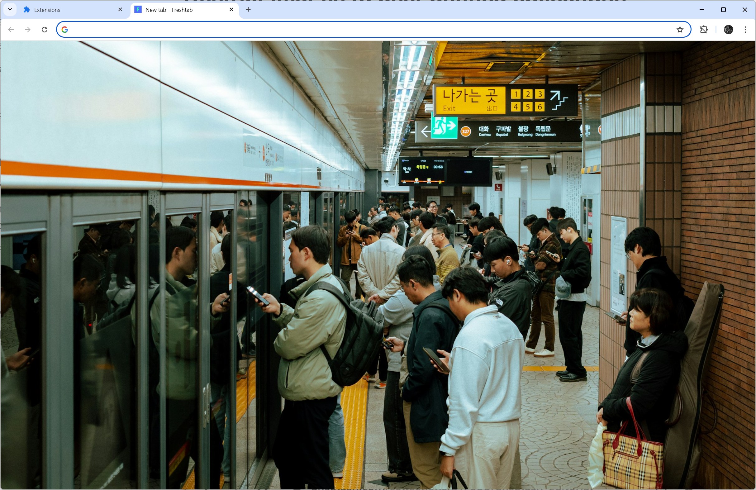 Chrome&rsquo;s New Tab Page showing Unsplash image